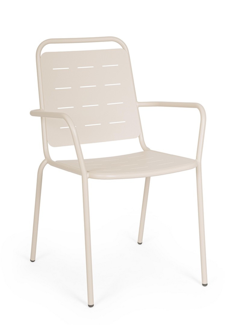 Krzesło ogrodowe YARA szampańskie 50x57.5 stalowe Bizzotto