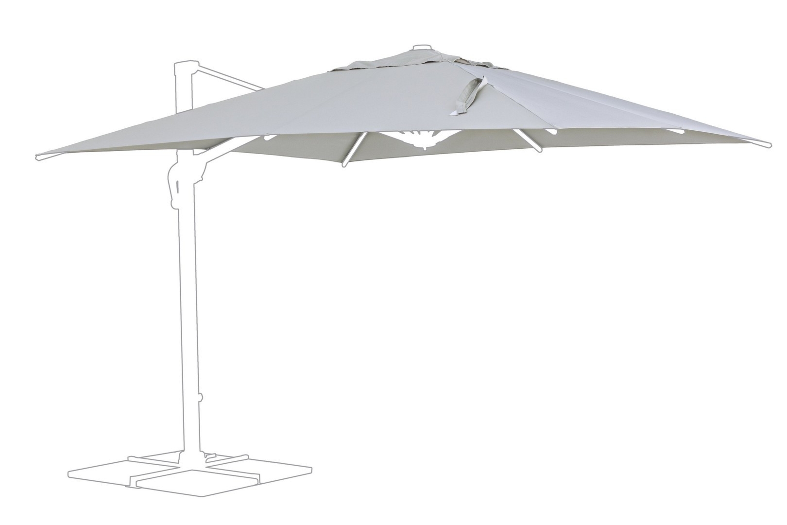 Poszycie do parasola INES INES jasnoszare 300x300 z poliamidu Bizzotto