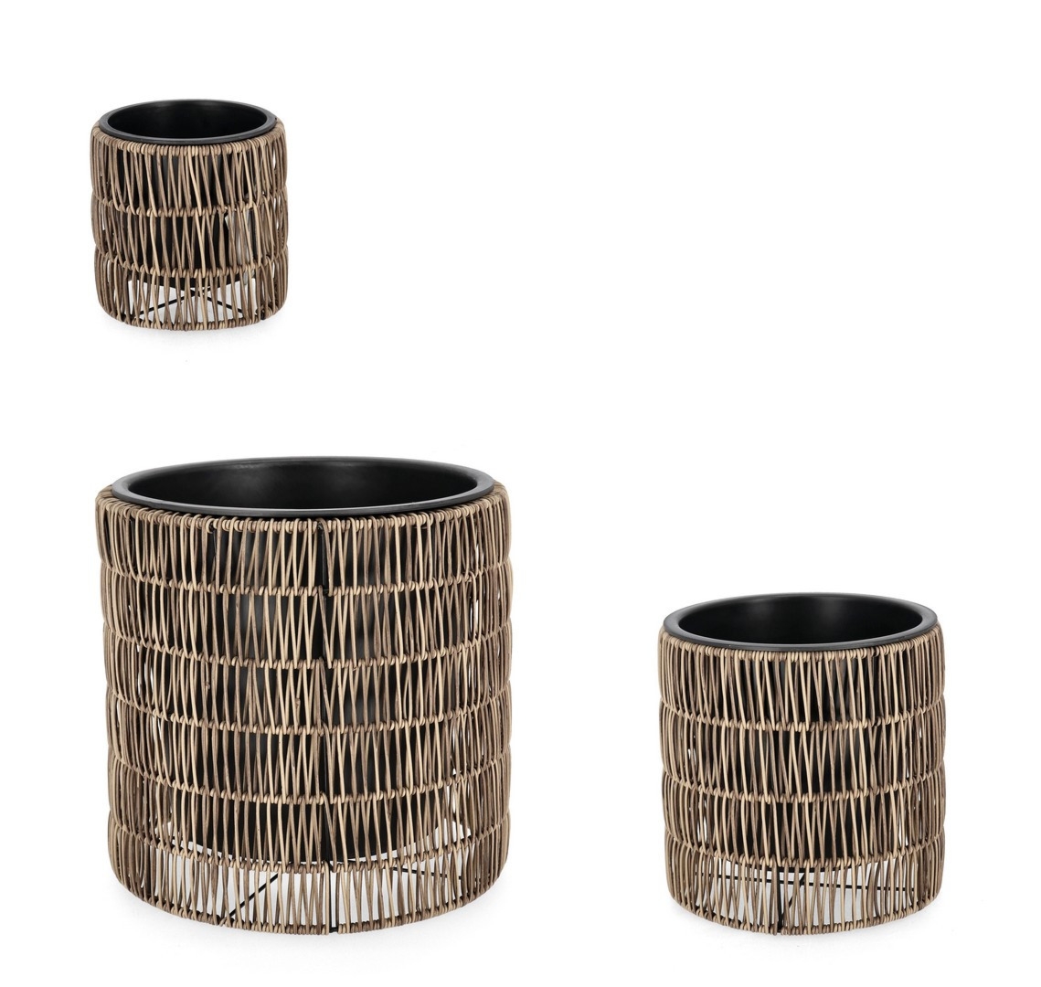 Zestaw wazonów AYUN brązowy Ø17,Ø25,Ø36 z polietylenu Bizzotto