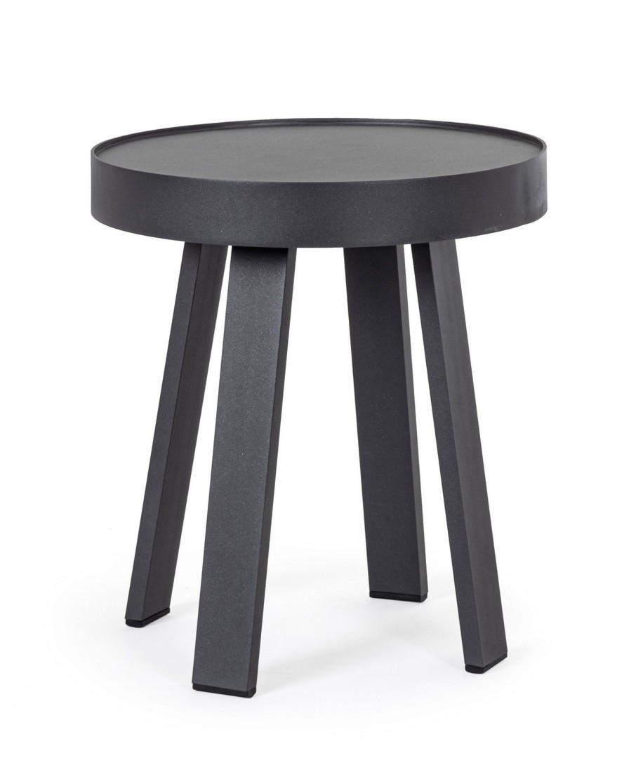 Stolik kawowy SPYRO antracytowy Ø41 aluminiowy Bizzotto