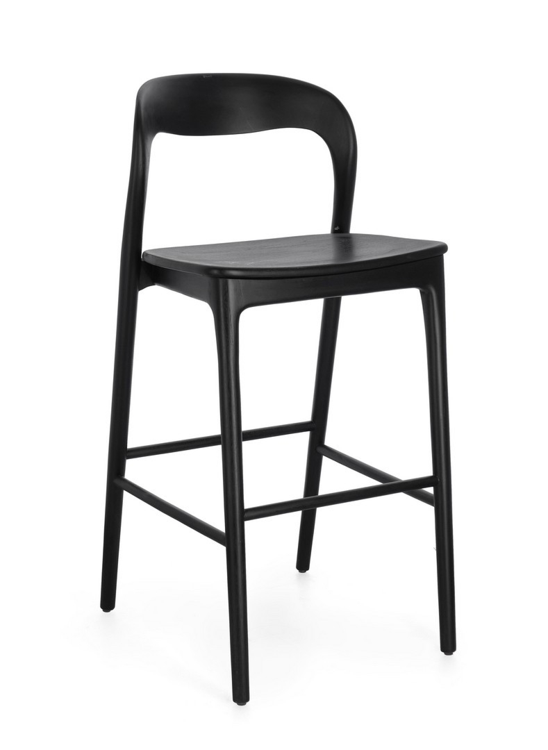 Hoker Miley czarny 48x51,5x102cm drewno tekowe Bizzotto