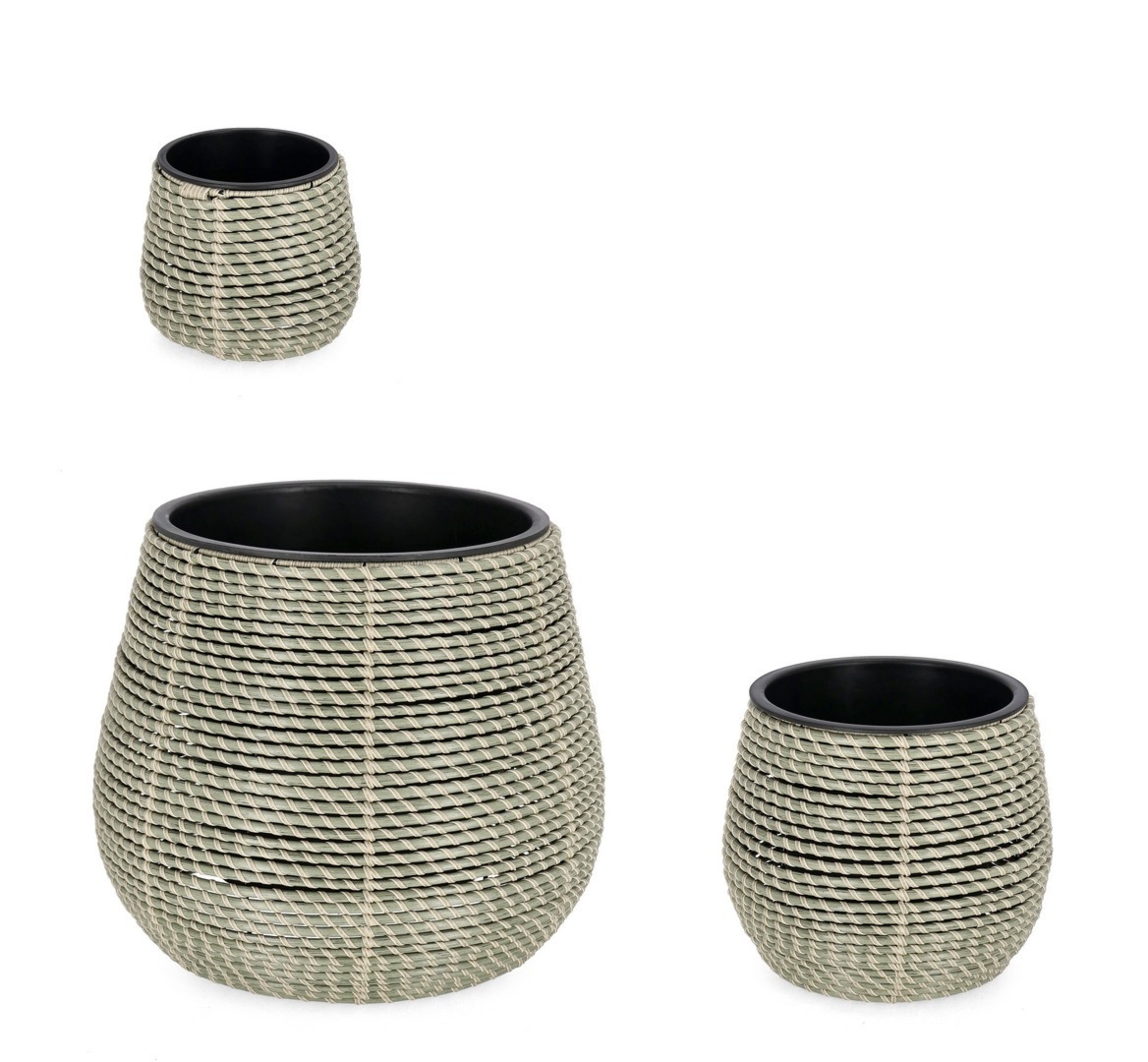 Zestaw wazonów THANH zielony Ø20,Ø29,Ø45 z polietylenu Bizzotto