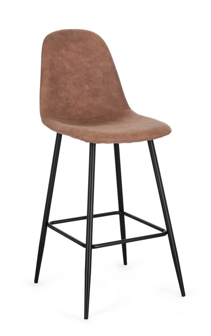 Hoker Irelia czarny/koniakowy 44x53x112cm PU, PET, stal Bizzotto