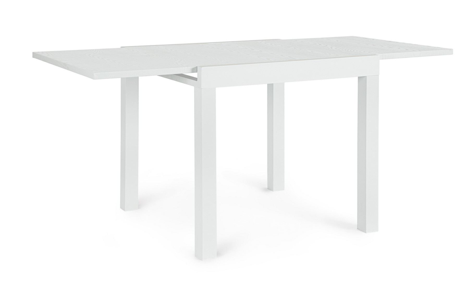 Stół ogrodowy rozkładany CLIV biały 80/160x80 aluminiowy z efektem drewna Bizzotto