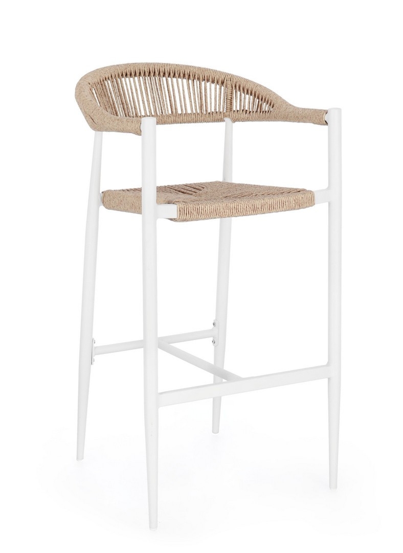 Hoker ogrodowy JANDIA białe 53x56 aluminiowe Bizzotto