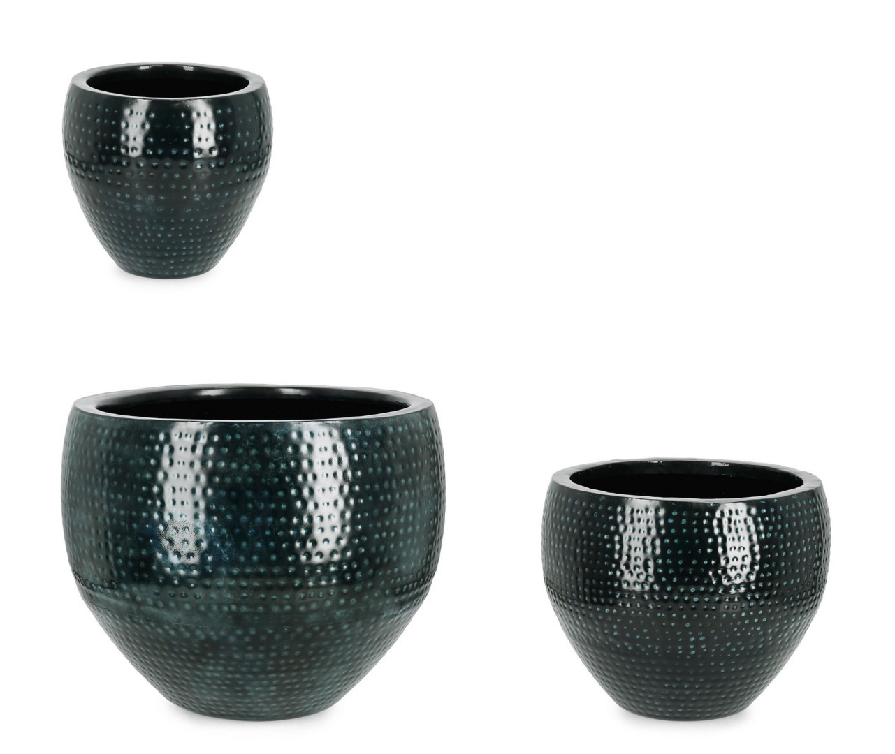 Zestaw donic ogrodowych ręcznie wykonanych NIRAD czarny Ø39,Ø53,Ø70 metalowych Bizzotto