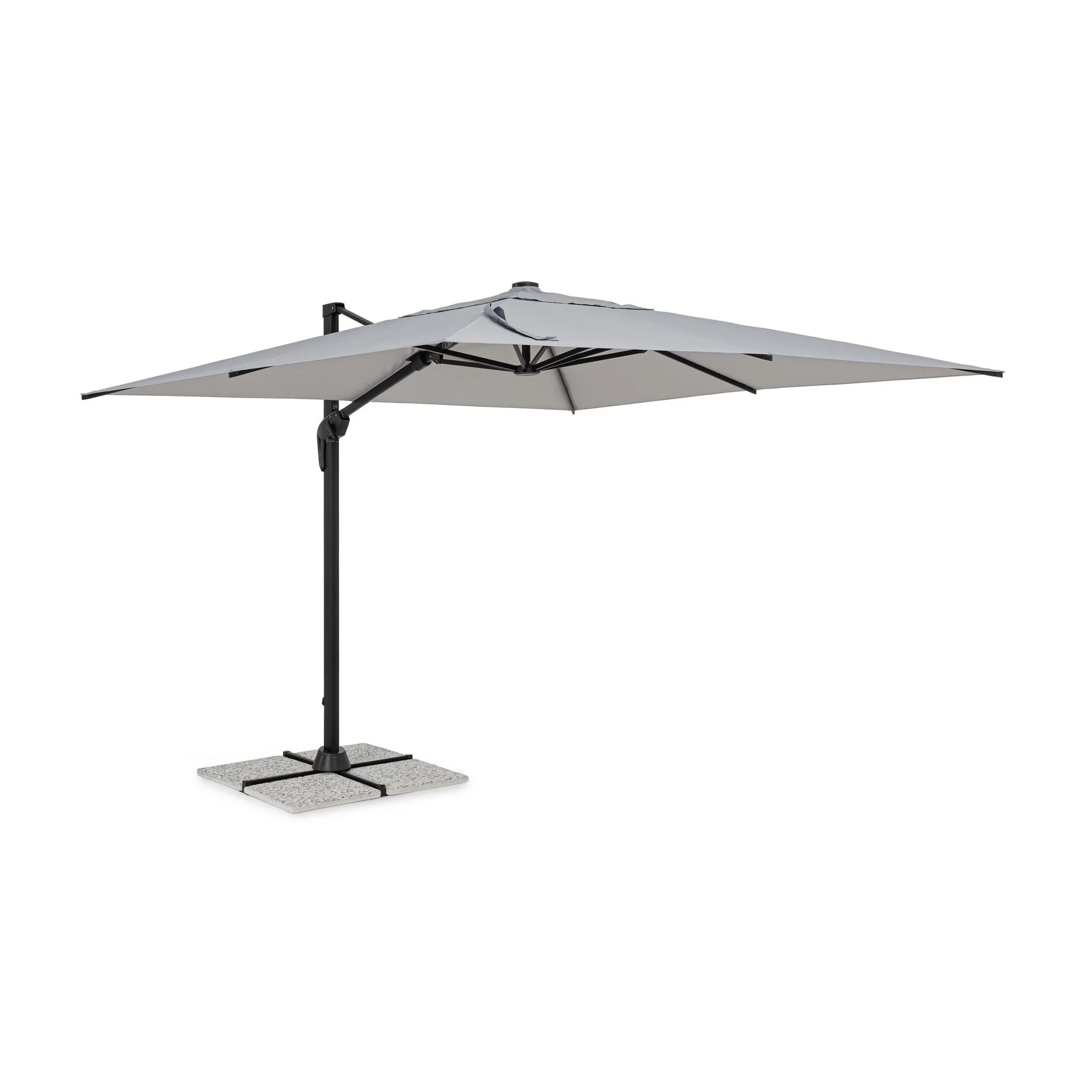 Kwadratowy parasol z nogą boczną VEGA antracytowo szary 300x300 aluminiowy Bizzotto