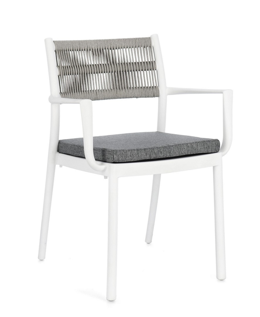 Krzesło ogrodowe ALVIN białe 59.5x52.5 z polipropylenu Bizzotto