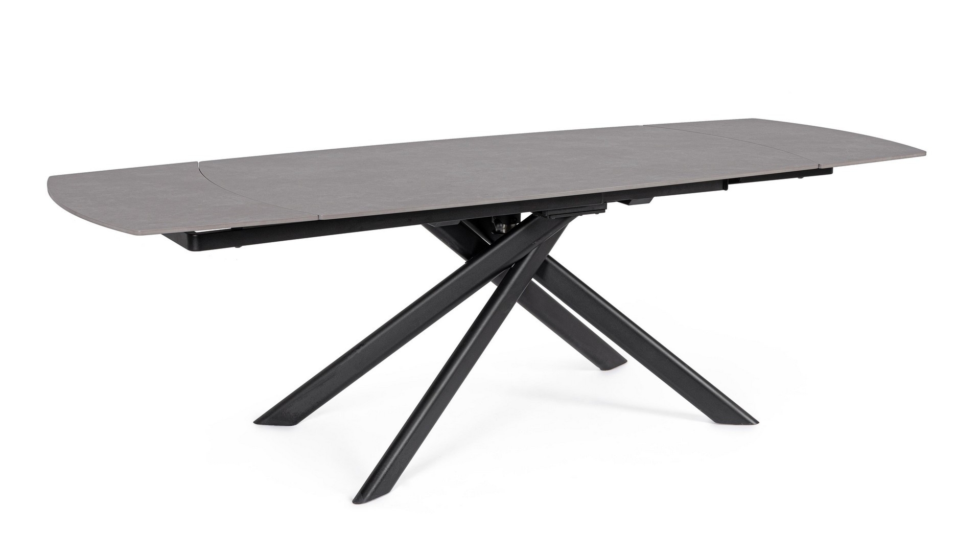 Stół Joakim czarny szary 160-240x90x75 cm stal i gres porcelanowy Bizzotto