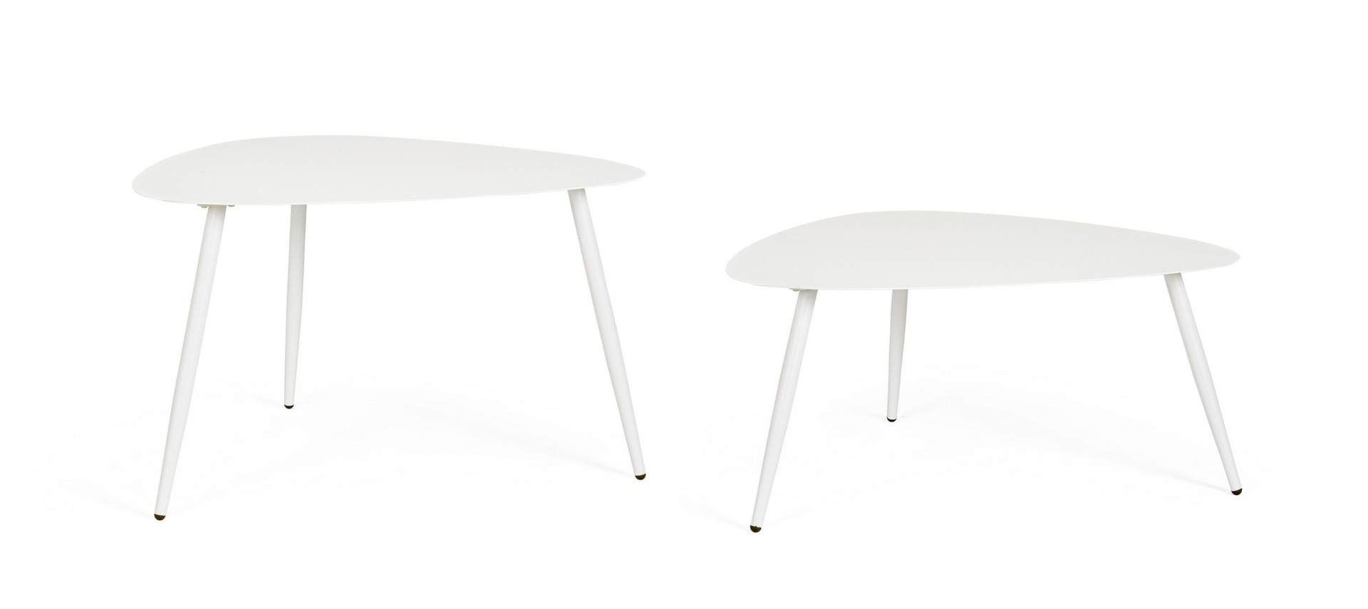 Zestaw 2 stolików YVONNE biały 77.5x73.5 stalowych Bizzotto