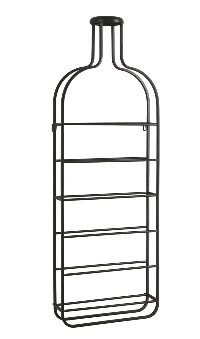 Półka na wino Isaac czarny 33x9x98cm stal Bizzotto