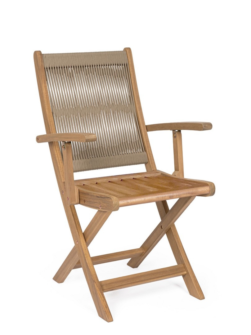 Krzesło ogrodowe DANUBIO taupe 51.5x61 drewno akacjowe Bizzotto