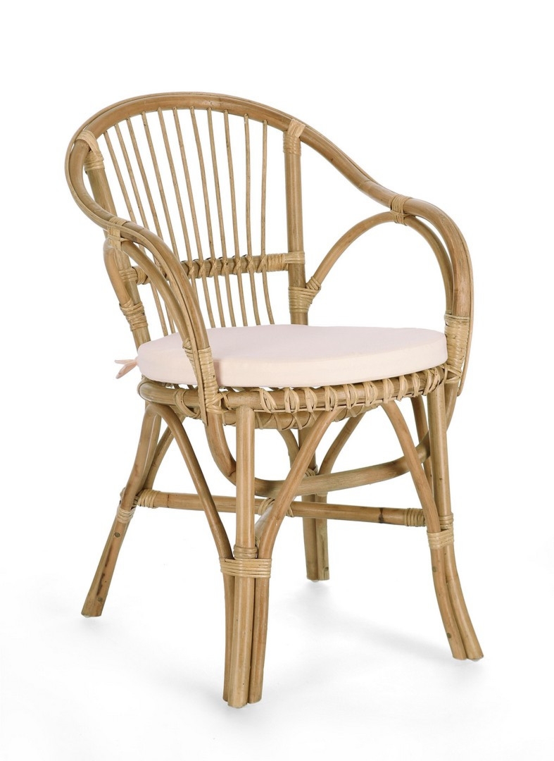 Krzesło ogrodowe NEW kremowe 57x61 z naturalnego rattanu Bizzotto