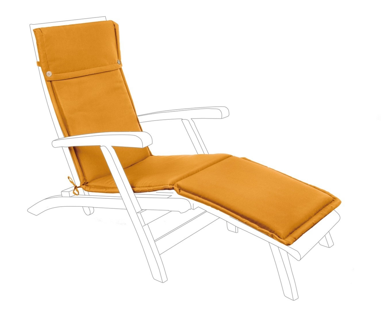 Poduszka na leżak MUSTARD żółta 50x176 wodoodporna z poliestru Bizzotto