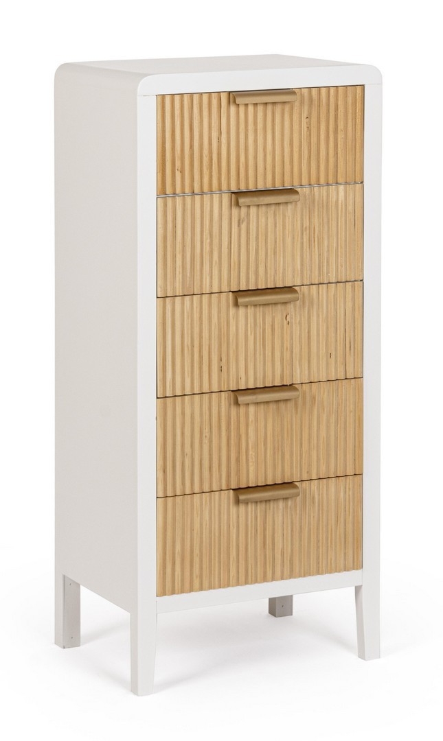 Komoda Charley naturalna 40x30x92 cm MDF paulownia sosna Bizzotto