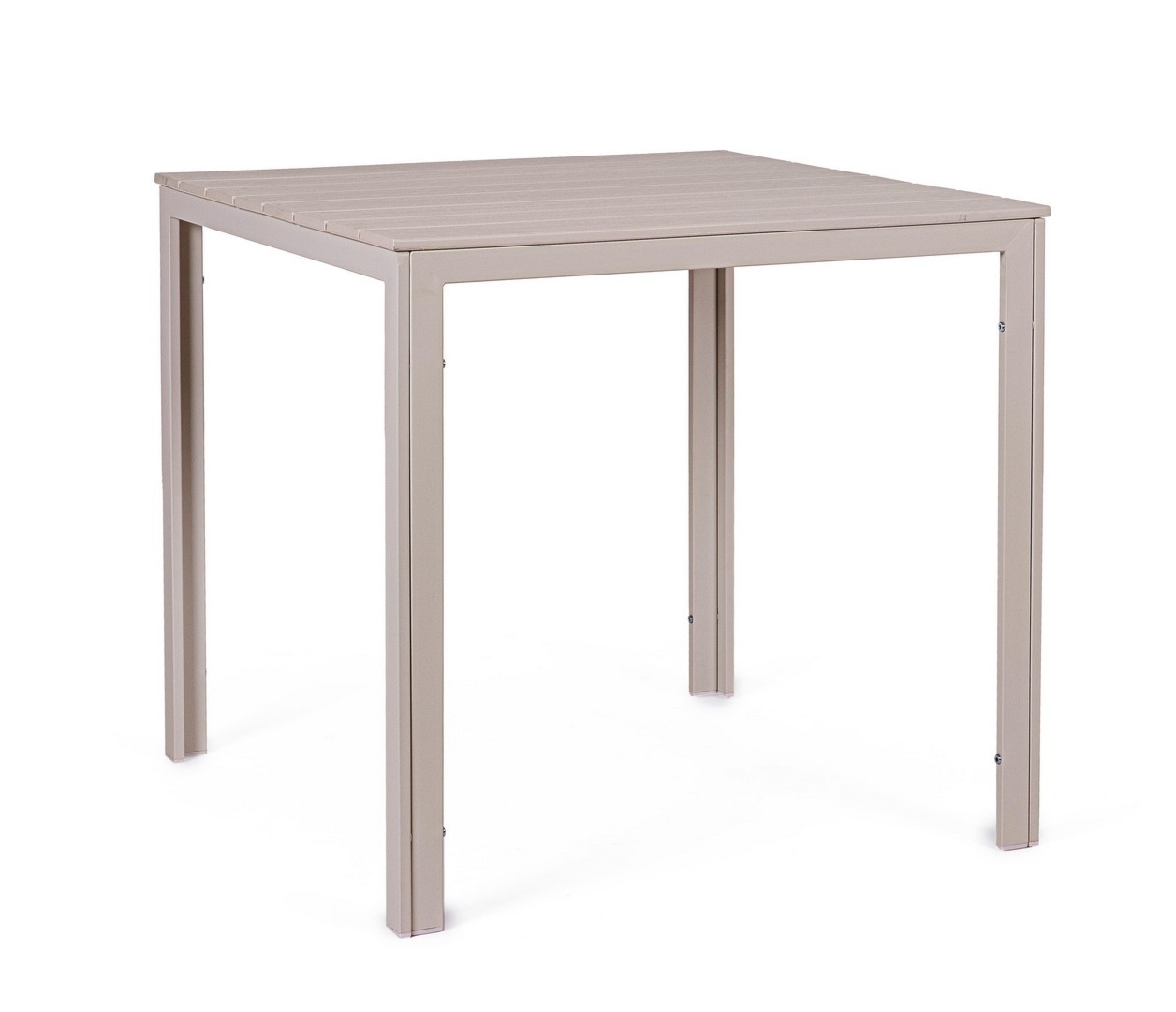 Stół ogrodowy SARITA taupe 78x78 stalowy z blatem z HDPE Bizzotto