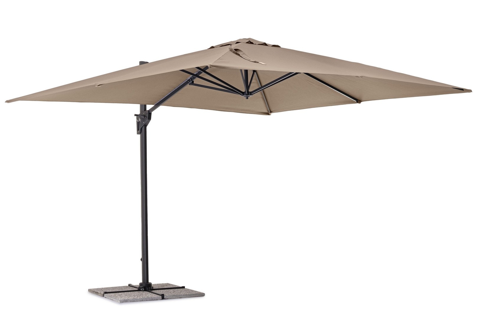 Parasol z nogą boczną PORTO taupe 400x300 aluminiowy Bizzotto