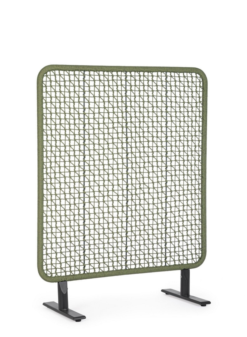 Parawan ogrodowy BABILO antracytowy / zielony 120x50 aluminium lina olefinowa Bizzotto