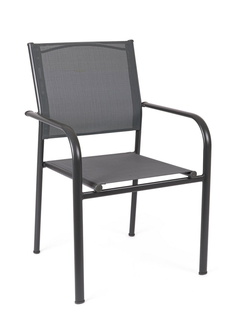 Krzesło ogrodowe MISSOURI antracytowe 55x56.5 stalowe Bizzotto