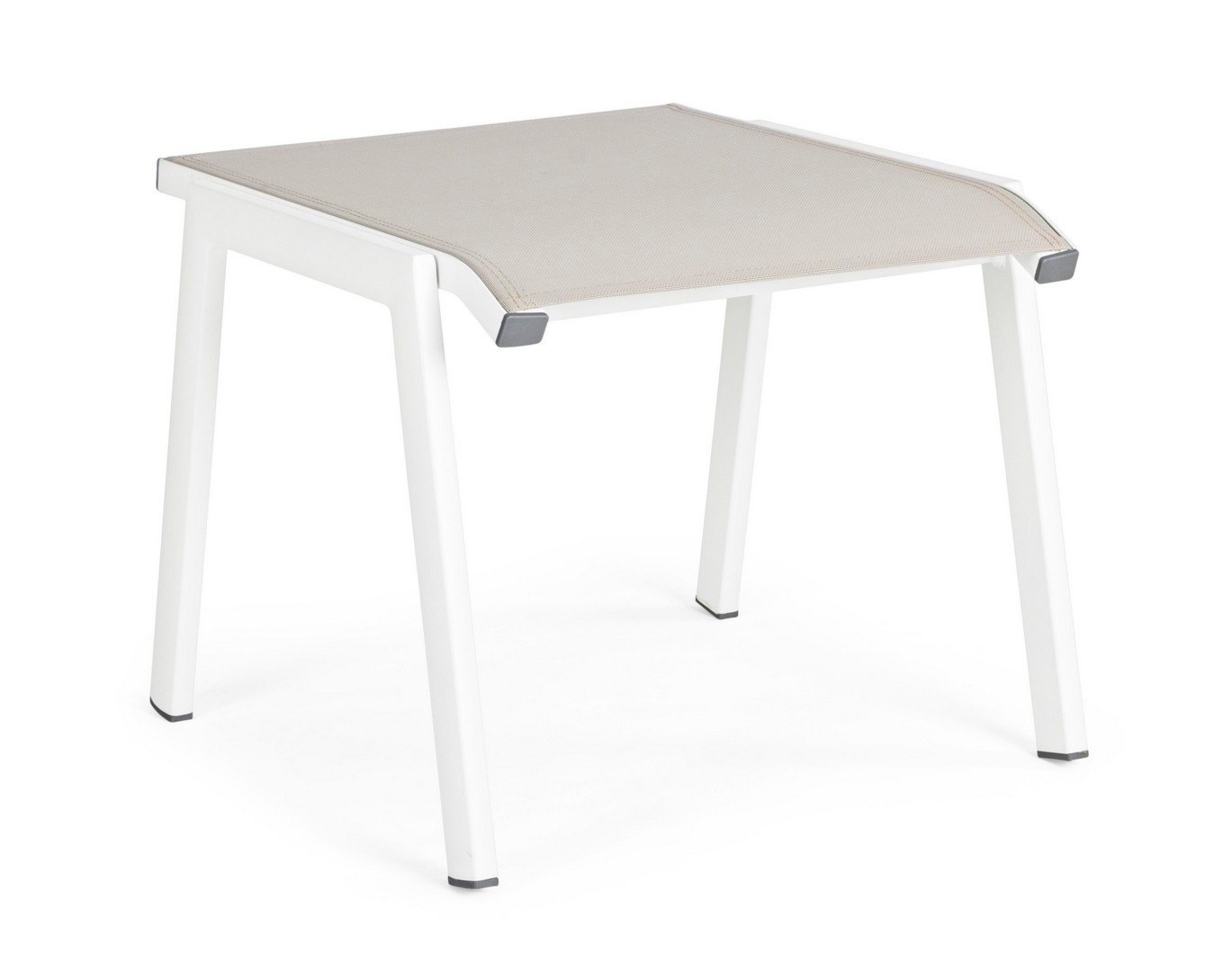 Puf ogrodowy CRUISE biały 53x51 aluminiowy Bizzotto