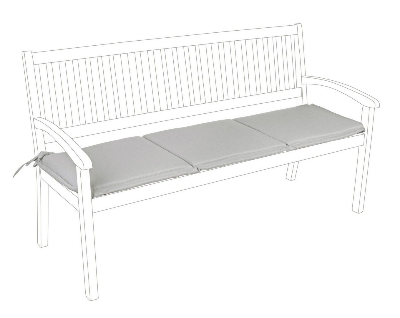 Poduszka na ławkę POLY180 taupe 153x48 wodoodporna z poliestru Bizzotto