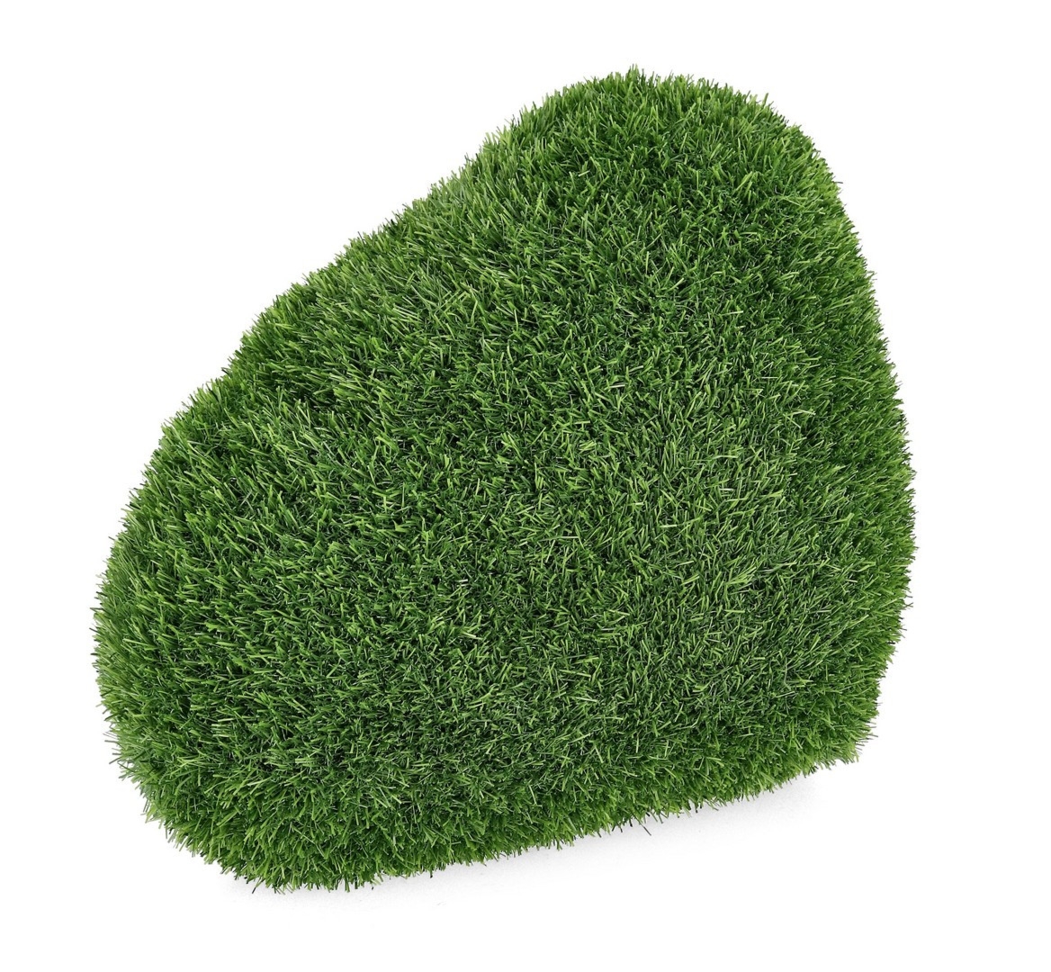 Dekoracja kamień z trawy syntetycznej IRR. zielony 41x33x21h PP Bizzotto