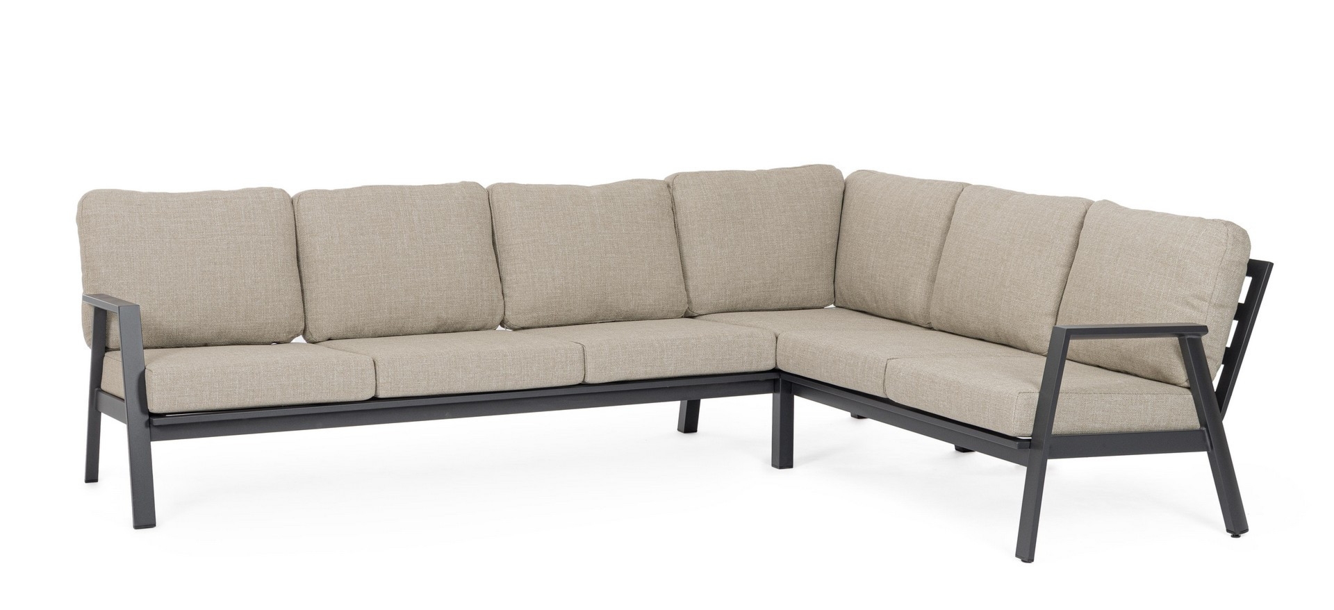 Narożnik ogrodowy FLAMINIO aluminowych z poduszką olefinową Bizzotto