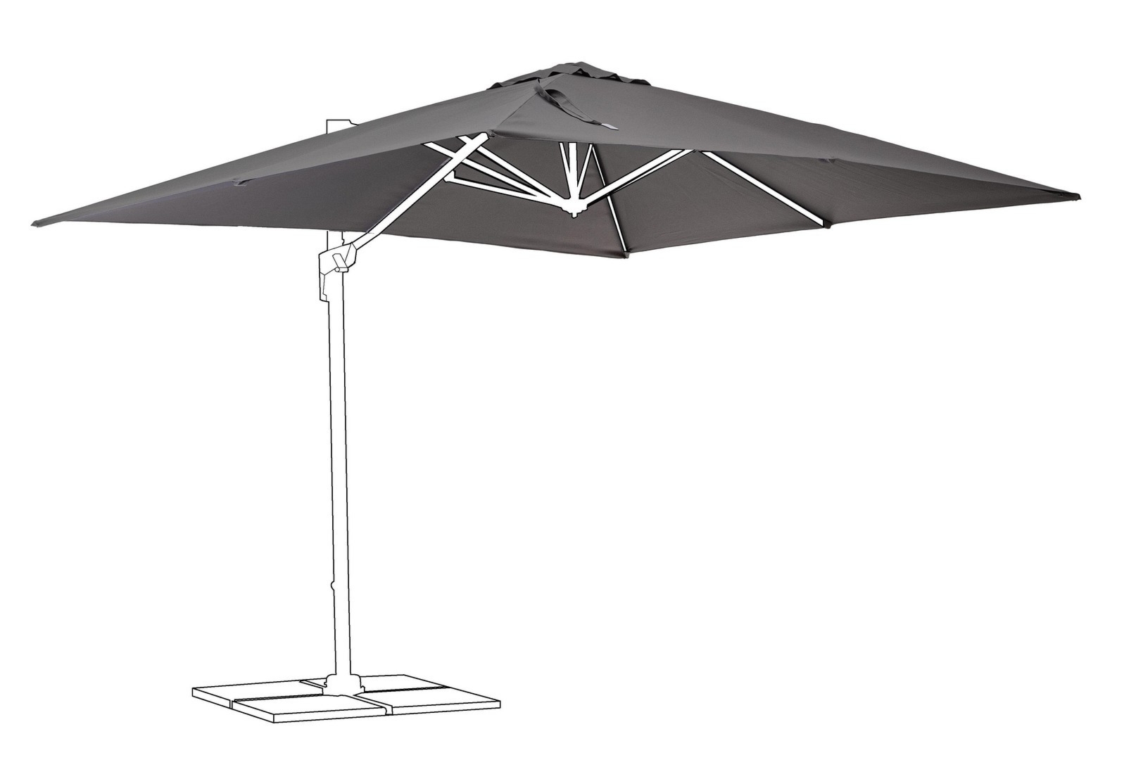 Poszycie do parasola SIVIGLIA PORTO szare 300x300 z poliamidu Bizzotto