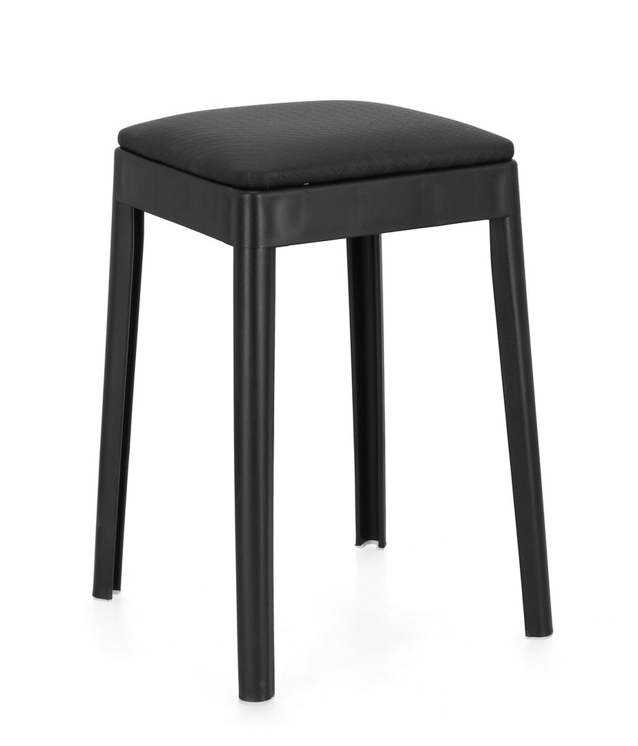 Taboret Scooby czarny 34x34x49cm PP + PU Bizzotto