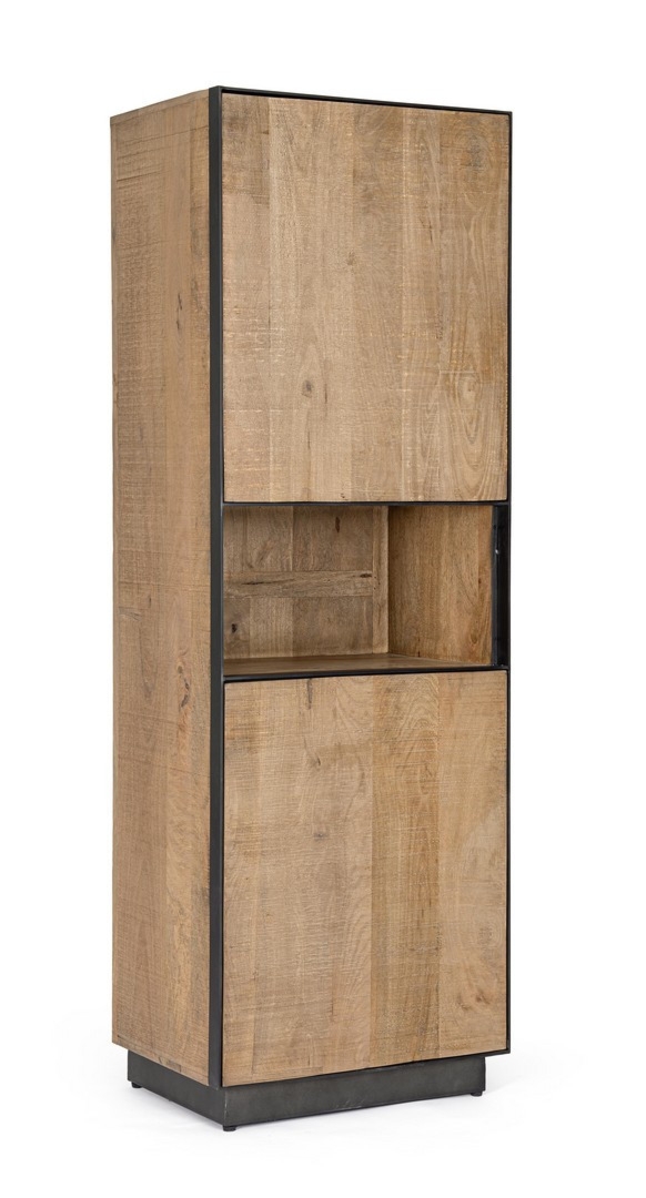 Barek Harold naturalne 60x44x180cm drewno mango i stal Bizzotto