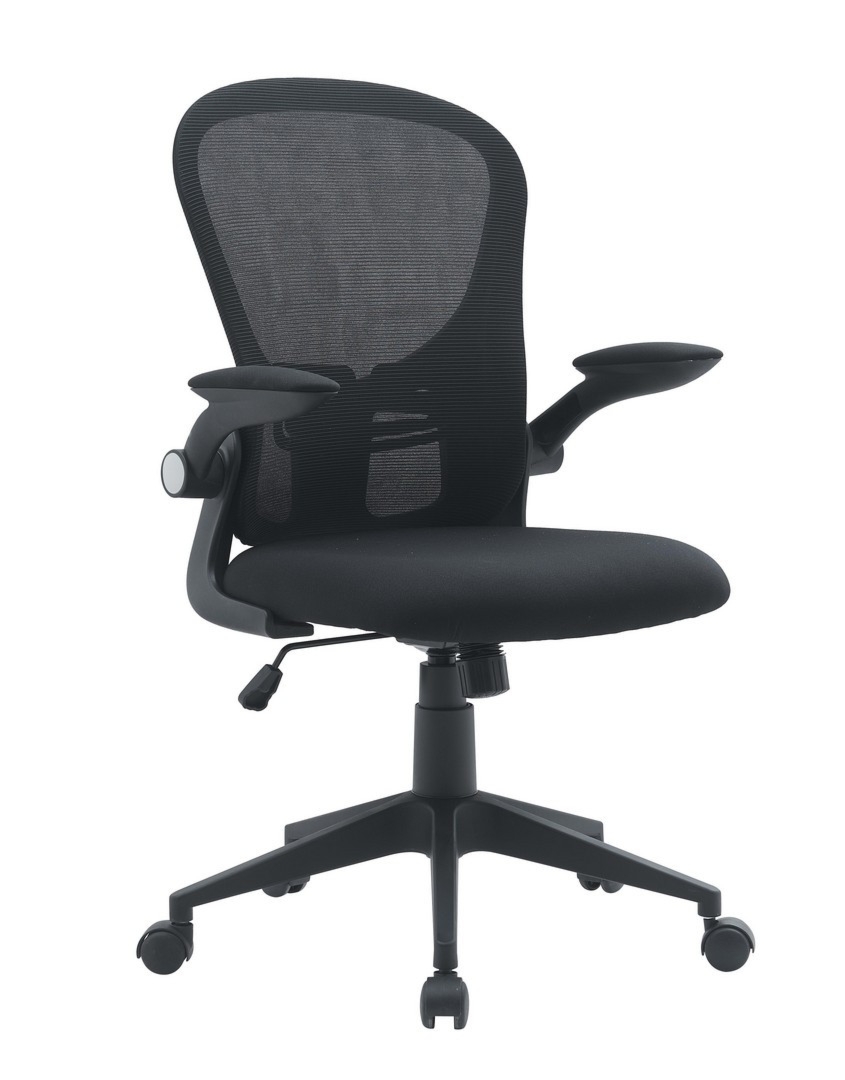 Fotel biurowy Kempton czarny 61x58x109cm z podłokietnikami PU PET Bizzotto