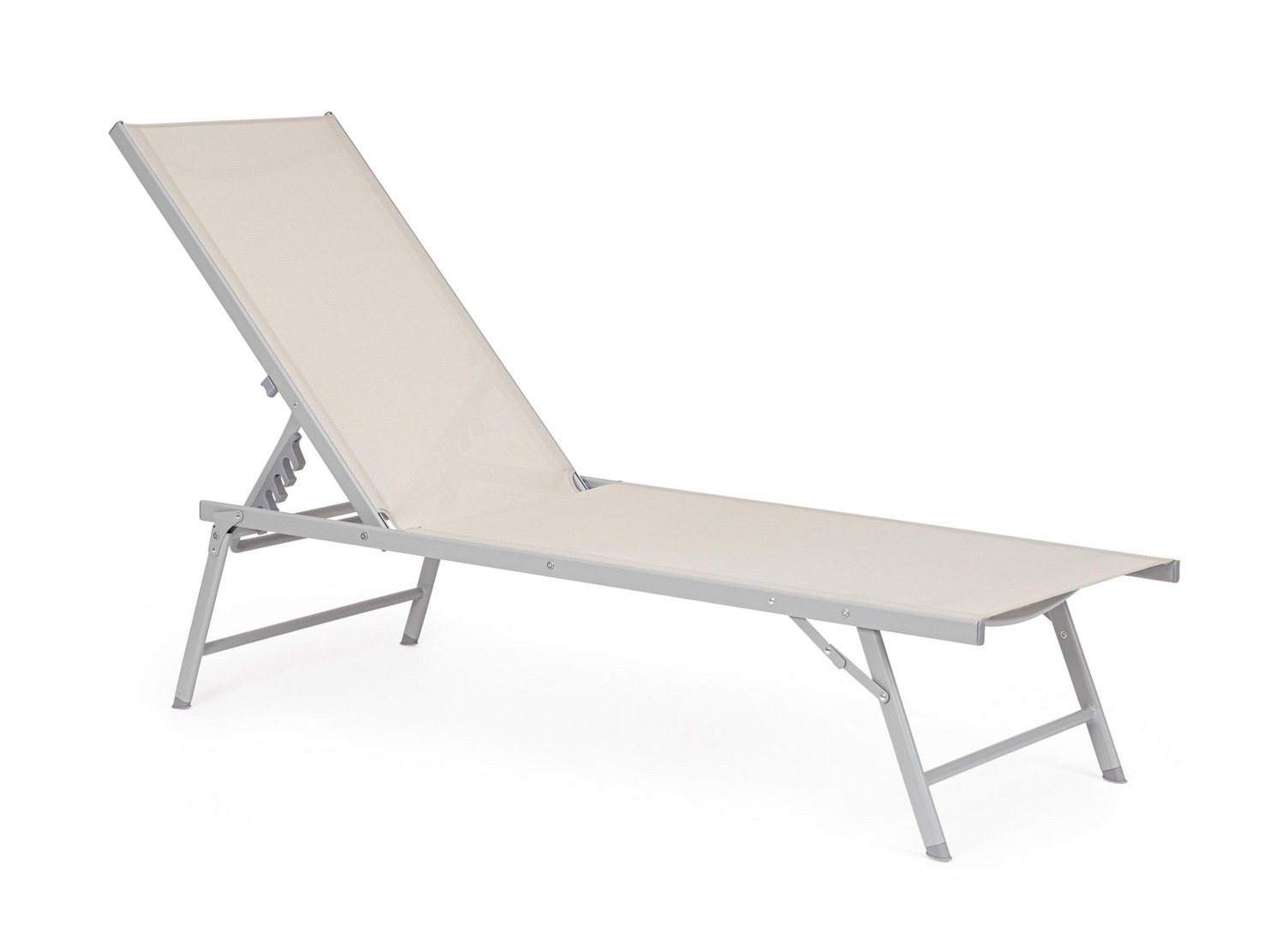 Leżak kempingowy CAYO szary 181x55.5 z anodowanego aluminium Bizzotto