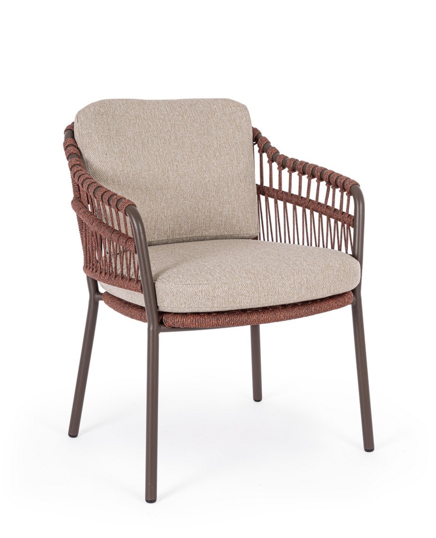 Krzesło ogrodowe TALAIA 66.5x67.5 stalowe z poduszką olefinową Bizzotto