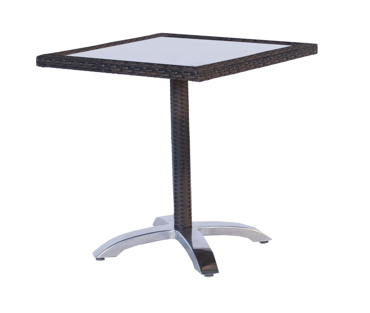 Stół balkonowy TABLE brązowy 70,5x70,5 aluminioy z HPL Bizzotto