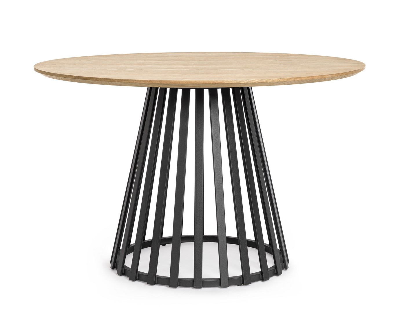 Stół Cillian naturalny Ø120x76cm MDF PU stal powlekana Bizzotto