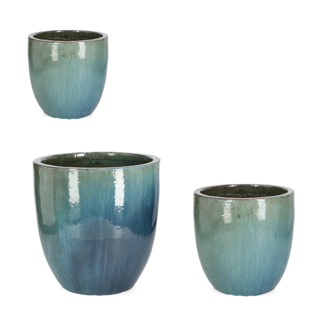 Zestaw donic ogrodowych QUANG niebiesko-zielona Ø30,Ø38,Ø47 z terakoty Bizzotto