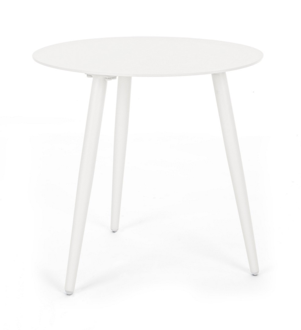 Stolik kawowy RIDLEY biały Ø50 aluminiowy Bizzotto