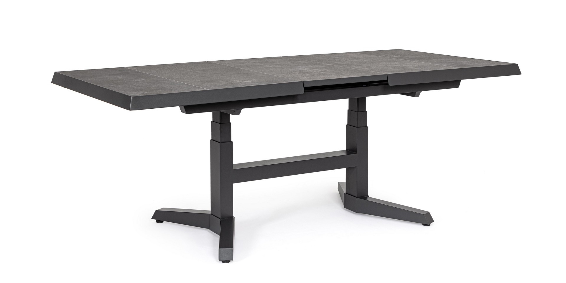 Stół rozkładany / podnoszony ROBERT antracytowy 143/183x88 aluminiowy z płytką ceramiczną Bizzotto