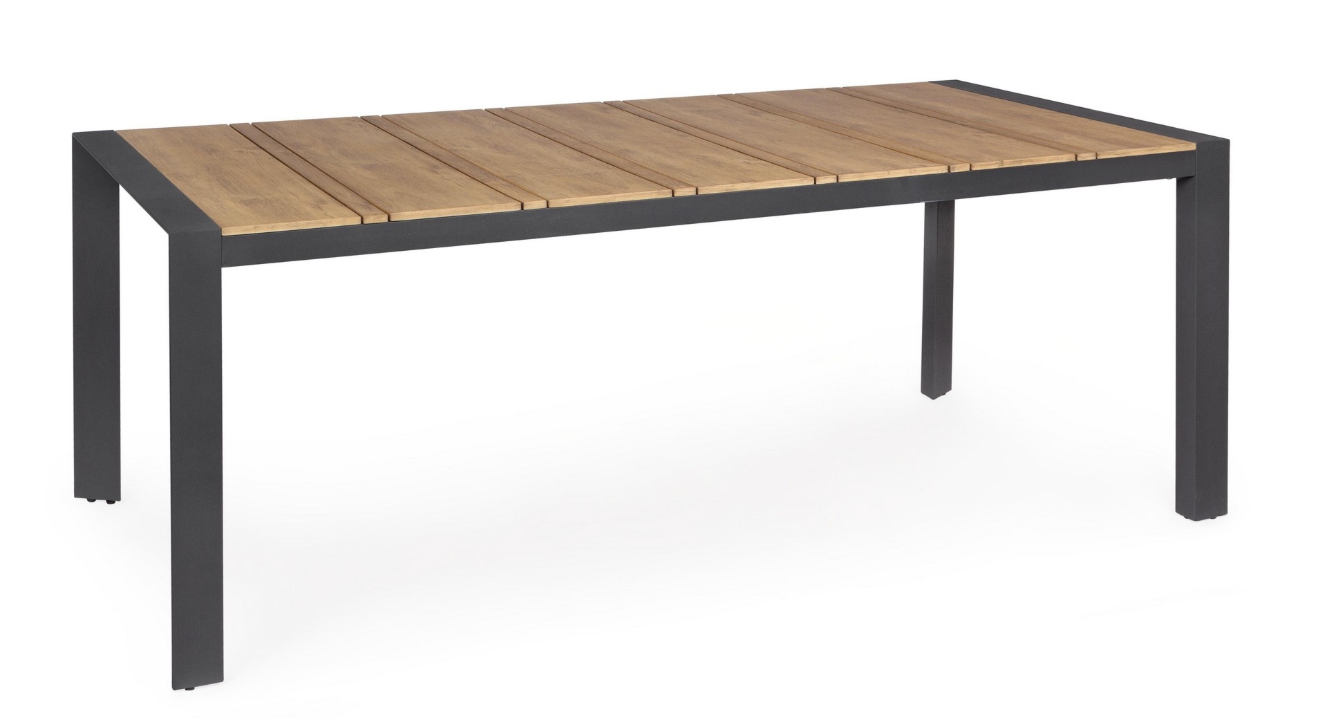 Stół ogrodowy ELIAS antracyt 198x100 aluminiowy z blatem z poliwęglanu z efetem drewna Bizzotto