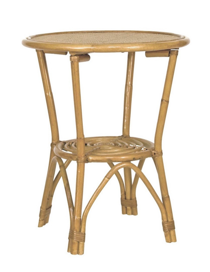 Stolik kawowy NEW Ø60 z rattanu Bizzotto