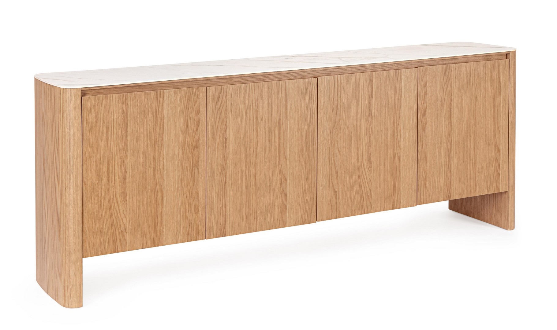 Kredens Gavriel dąb 208x42x80cm ceramiczny blat MDF dąb PU Bizzotto