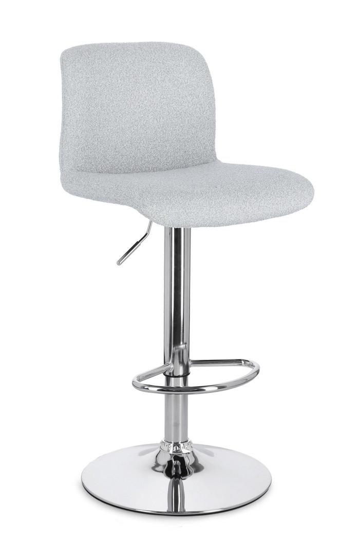 Hoker Rafael jasnoszary Ø41x86-107cm stal chromowana PU PET Bizzotto