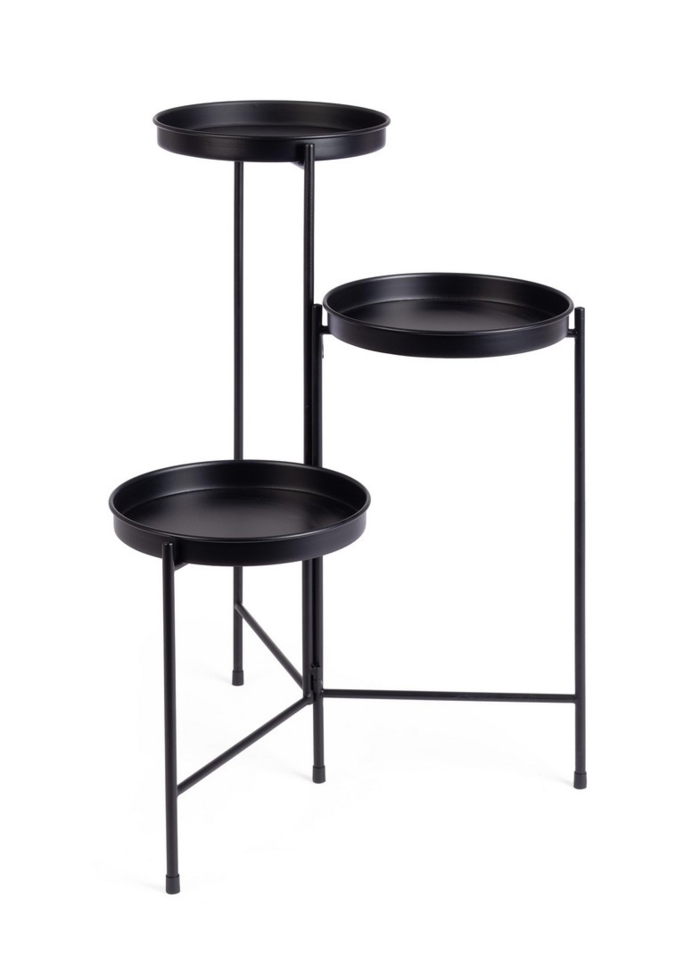 Stojak na donice HENLEY czarny 47,5x42,5x60h stalowy Bizzotto