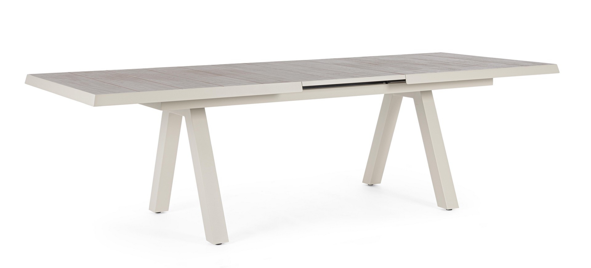 Stół ogrodowy rozkładany KRION beżowy 205-265x103 aluminiowy z płytką ceramiczną Bizzotto