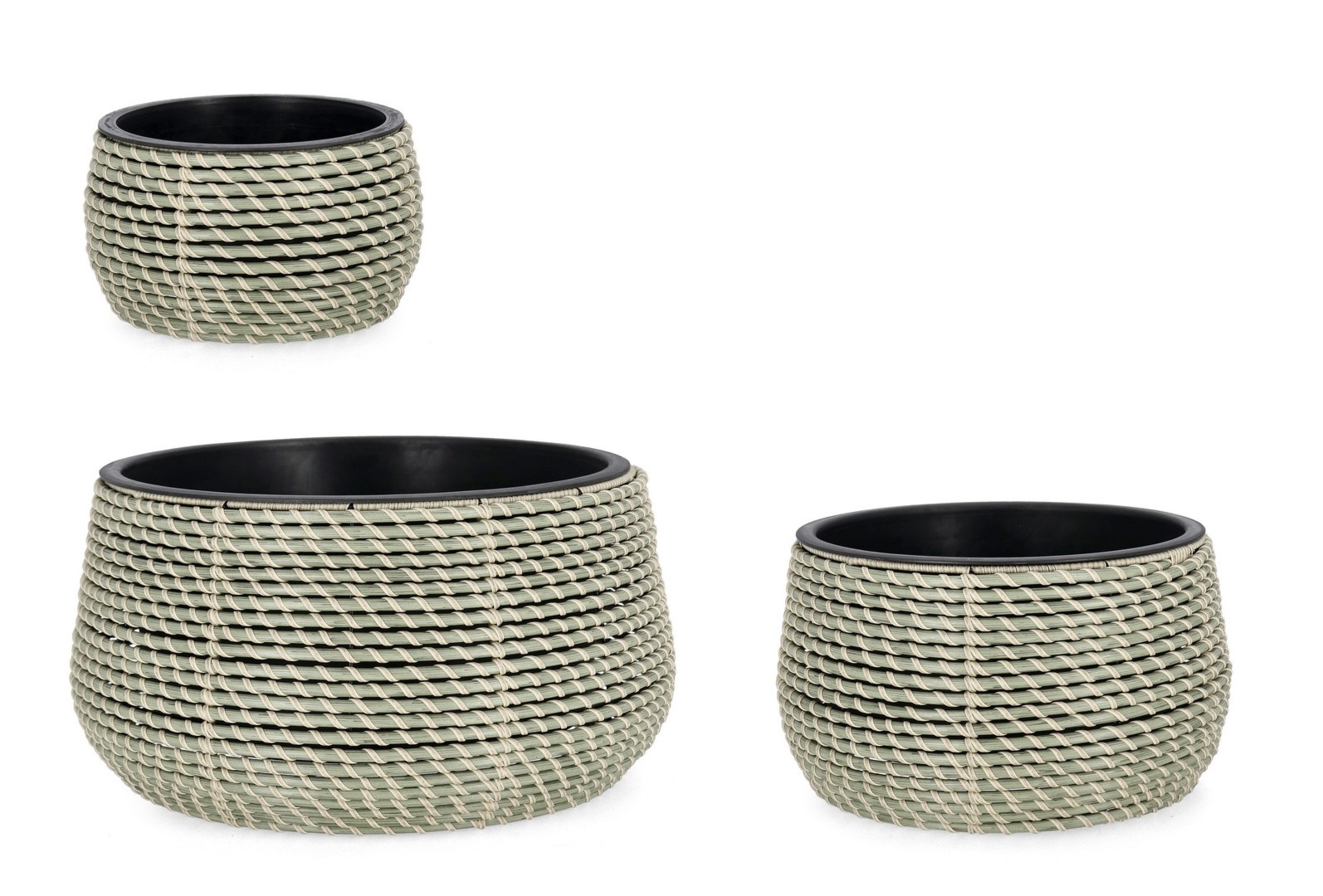 Zestaw wazonów THANH zielony Ø27,Ø36,Ø48 z polietylenu Bizzotto