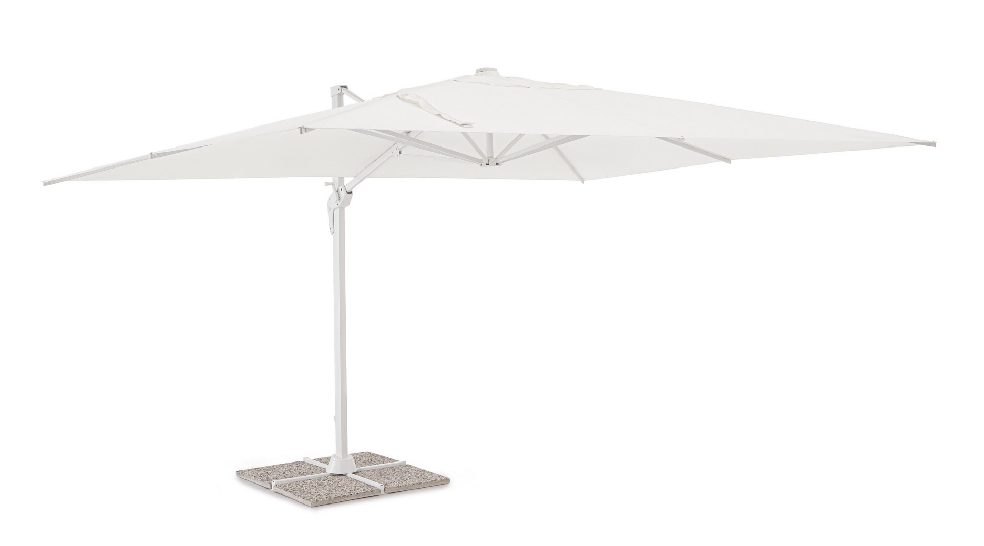 Prostokątny parasol z nogą boczną VEGA biały 400x300 aluminiowy Bizzotto