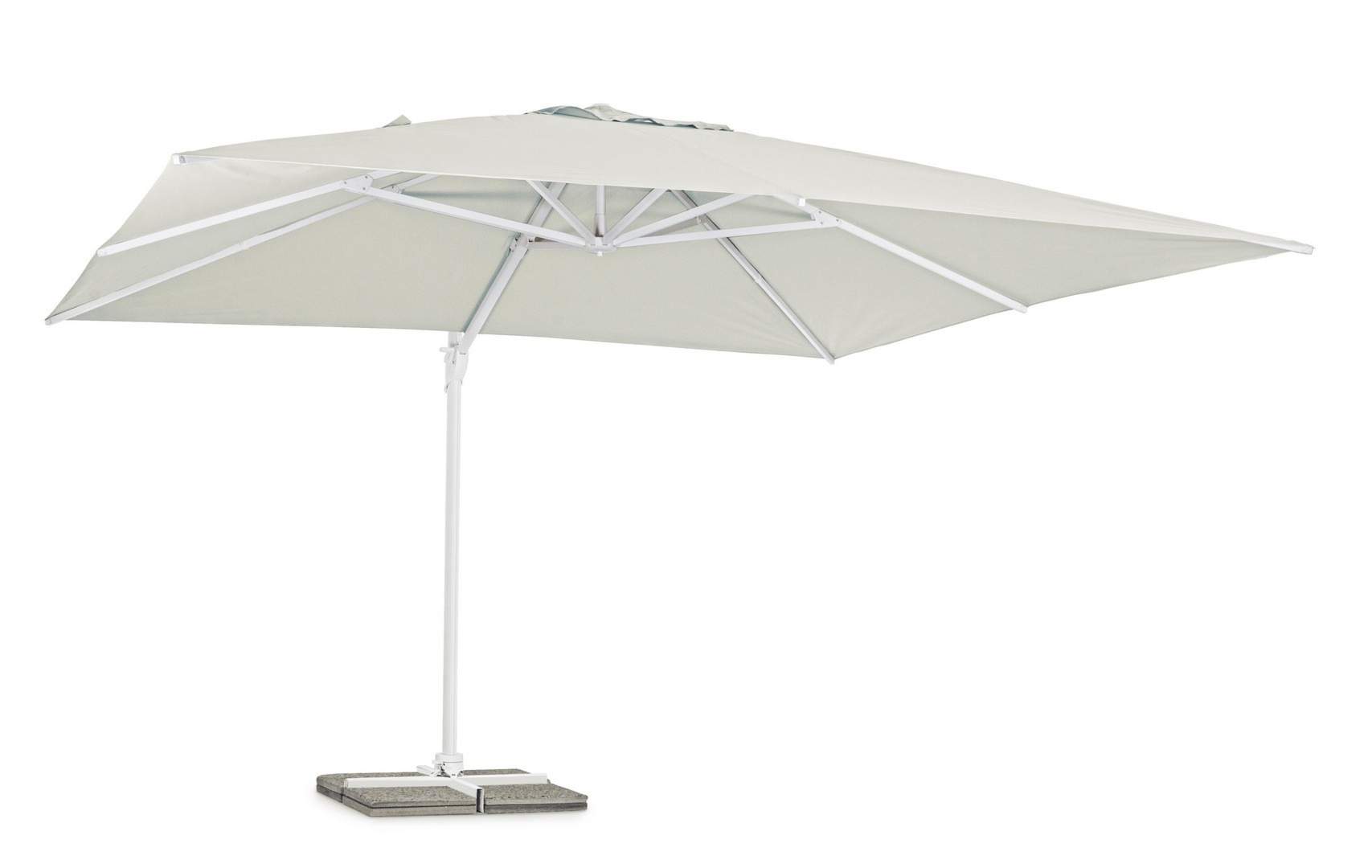 Duży parasol z nogą boczną EDEN biały 400x400 aluminiowy Bizzotto