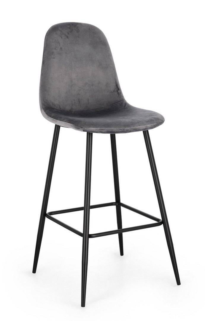 Hoker Irelia czarny/ciemnoszary 44x53x112cm PU, PET, stal Bizzotto