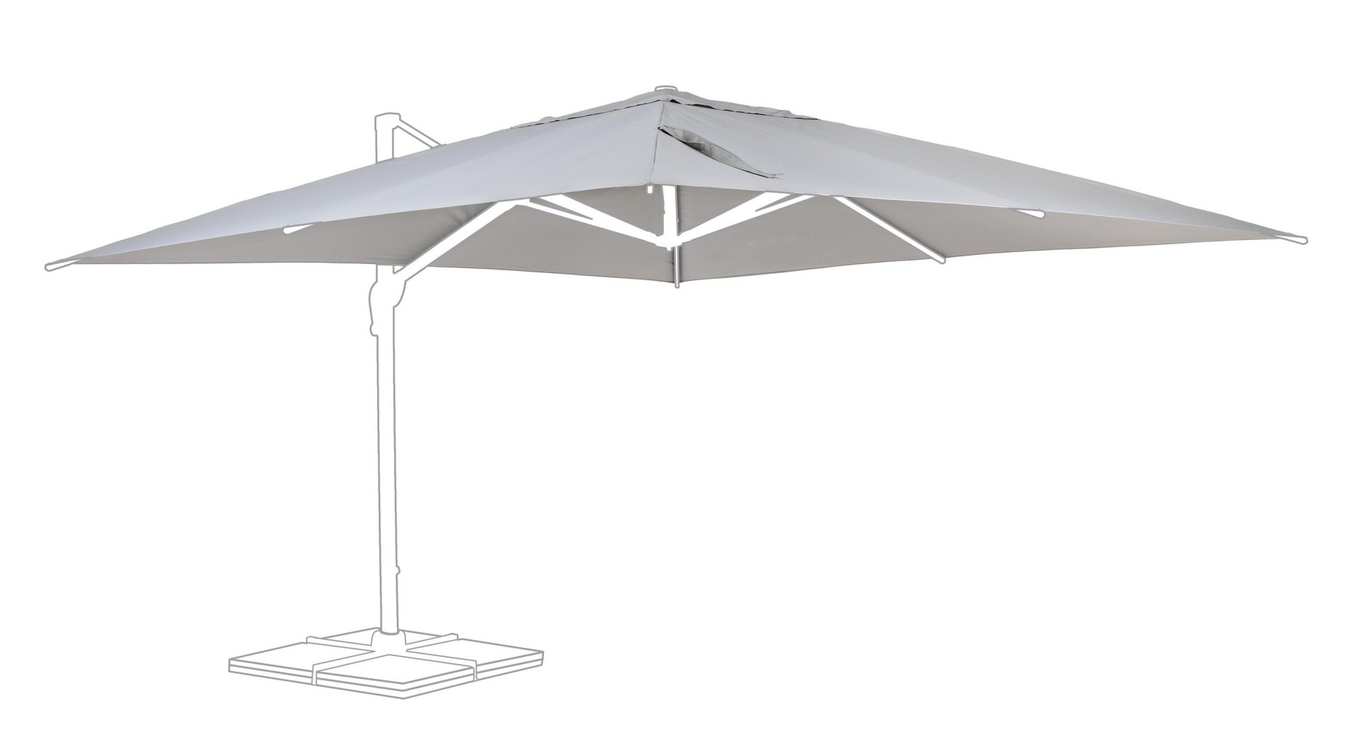 Poszycie do parasola INES INES jasnoszare 400x400 z poliamidu Bizzotto