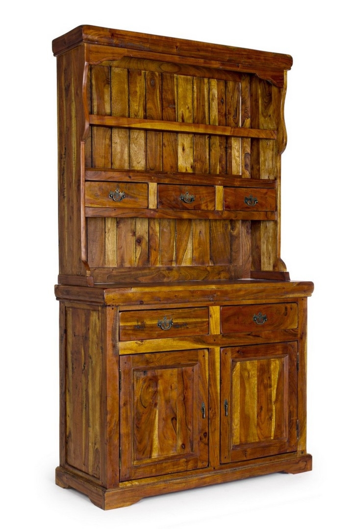 Kredens Chateaux rustykalny 107x45x190cm lite drewno akacjowe Bizzotto